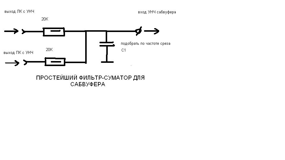 Фильтр нч для сабвуфера схема